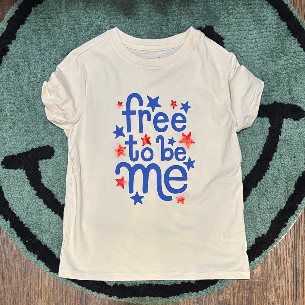 Cat & Jack Cream Tee with Blue and Red Stars